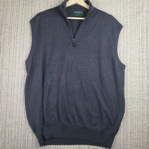 Alan‎ Paine Sweater Vest Mens XL Merino Wool Half Zip Pullover England